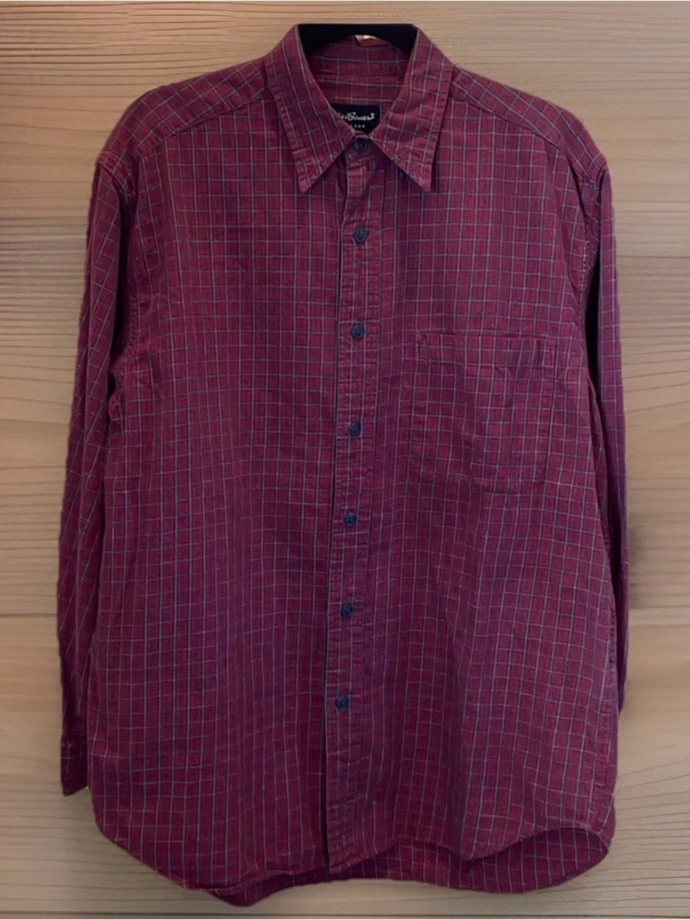 Eddie Bauer Men's Long Sleeve Shirt Button-Down 100% Cotton Shirt Size S